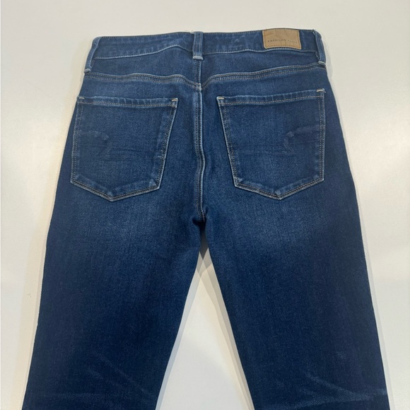 American Eagle Outfitters Women's Dark Blue high Rise Skinny Jeans Jeggings - Picture 5 of 9